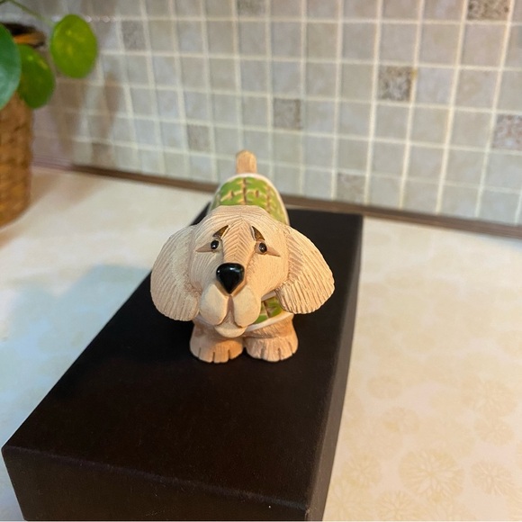 Vintage Artesania Rinconada Dachshund puppy dog Uruguay Hand Carved Figurine - Picture 1 of 9